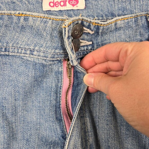 Dear AB Jeans Womens Size 18S Flap Pockets Light Wash Flare Bootcut Boho Chic - Picture 11 of 14